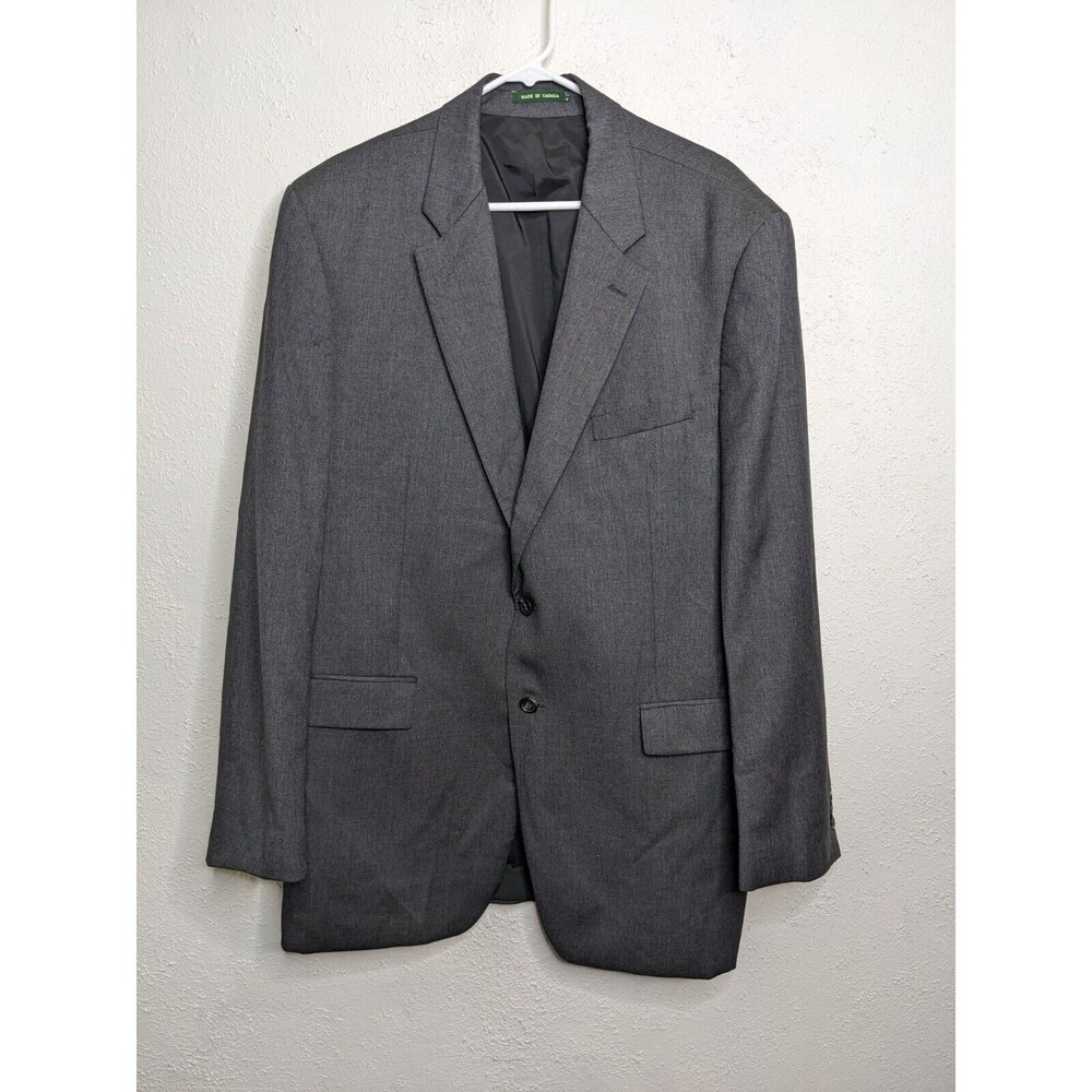 Lauren‎ Ralph Lauren Mens Size 46L 100% Wool Blazer Grey Solid Two Button